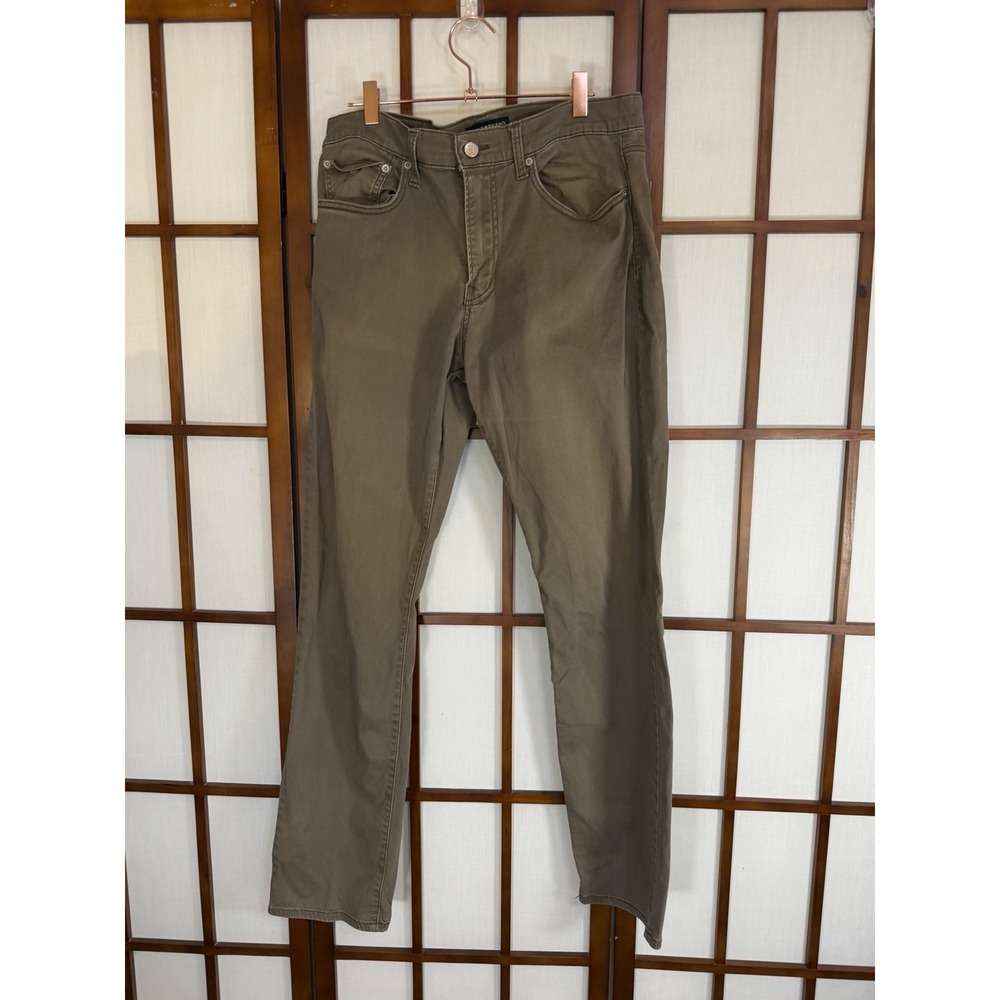 Lucky Brand Slim Straight Chino Pants Men's Size 33/32 Green Olive Brown